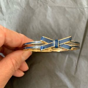 Kate Spade Navy & Gold Bow Enamel Bangle